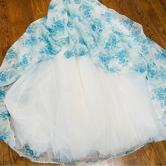 NEW LoveShackFancy Macron Gown Magic Turquoise Floral Gown size 4 - Picture 10 of 14